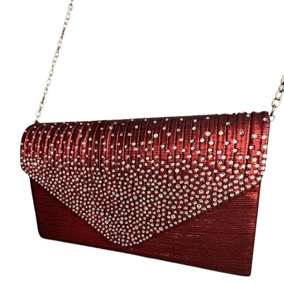 Dasein Womens Elegant Evening Bag Sparkly Clutch Party Purse Chain Strap NWT! - Picture 1 of 9